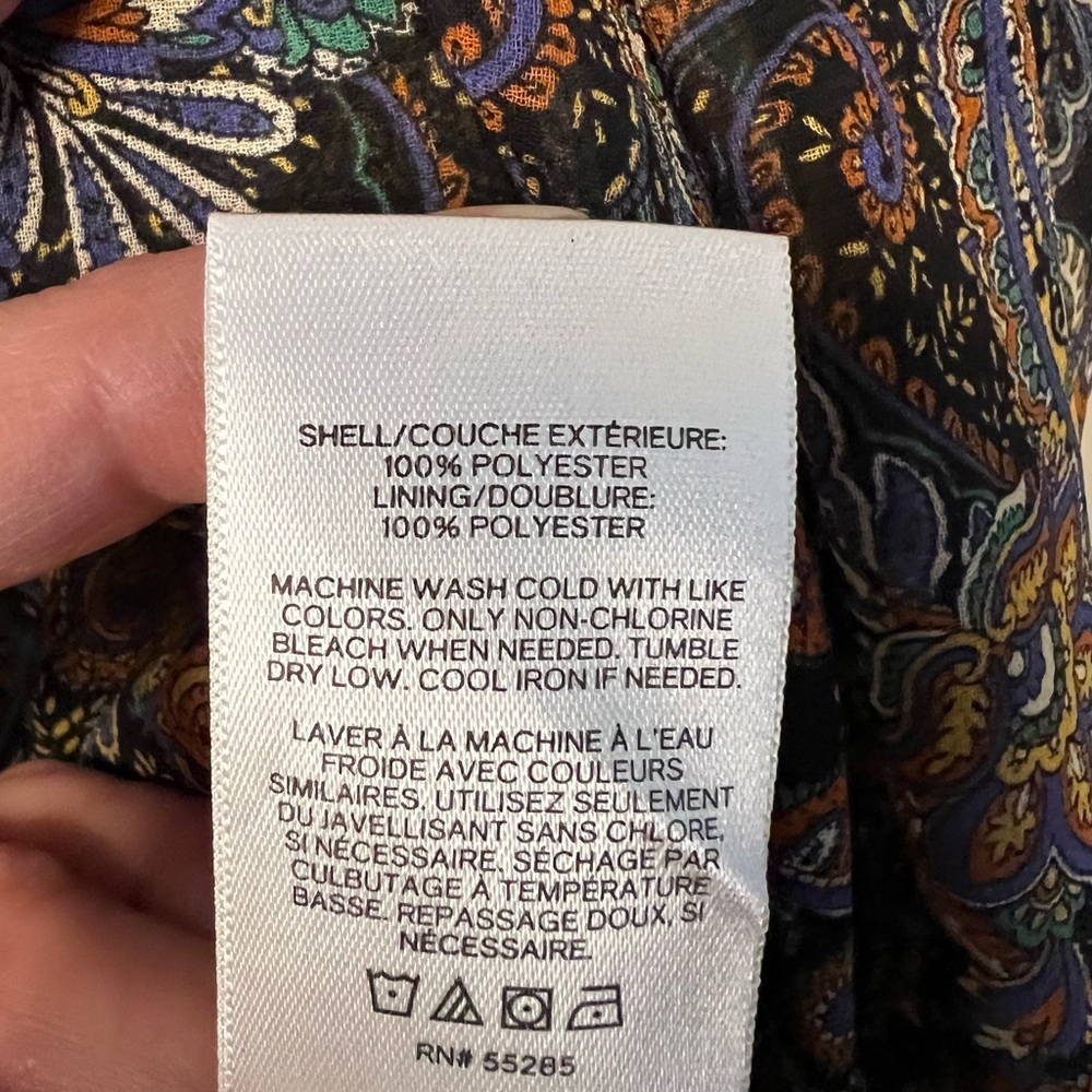7 for $30 Express Sheer Long Sleeve Paisley Print Dress - Picture 9 of 10